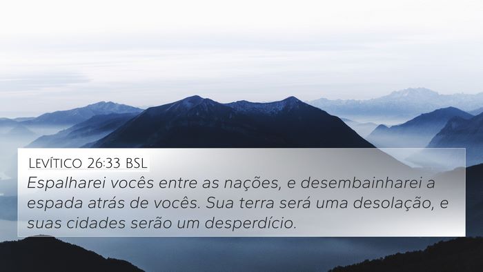 Levítico 26:33 BSL Bible Verse Image