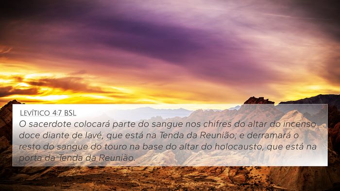 Levítico 4:7 BSL 4K Wallpaper - O sacerdote colocará parte do sangue nos chifres - 4K Wallpaper Bible Verse