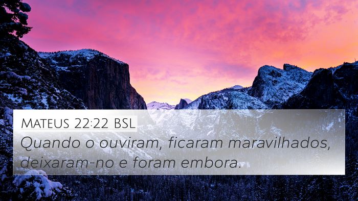 Mateus 22:22 BSL Bible Verse Image