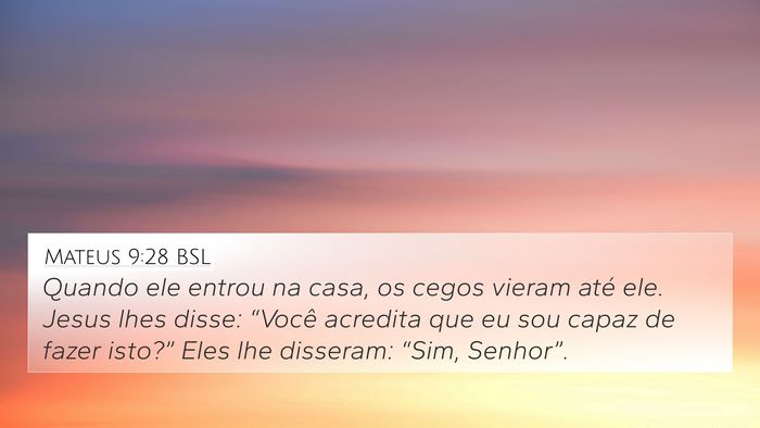 Mateus 9:28 BSL Bible Verse Image