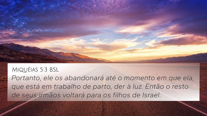 Miquéias 5:3 BSL Bible Verse Image