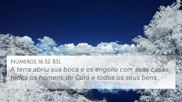 Números 16:32 BSL Bible Verse Image