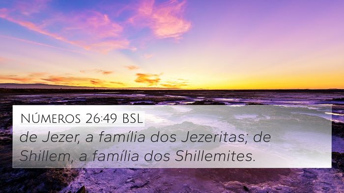 Números 26:49 BSL 4K Wallpaper - de Jezer, a família dos Jezeritas; de Shillem, a - 4K Wallpaper Bible Verse