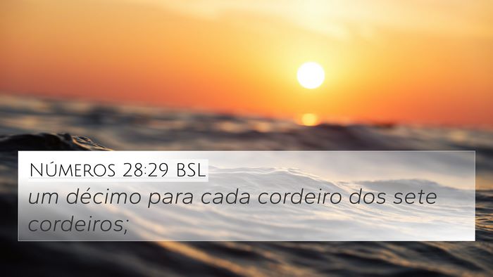 Números 28:29 BSL 4K Wallpaper - um décimo para cada cordeiro dos sete - 4K Wallpaper Bible Verse
