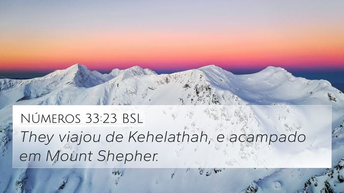 Números 33:23 BSL 4K Wallpaper - They viajou de Kehelathah, e acampado em Mount - 4K Wallpaper Bible Verse