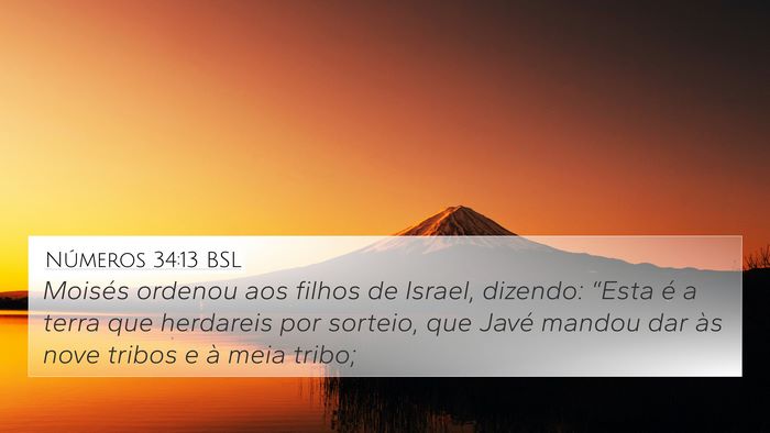 Números 34:13 BSL Bible Verse Image