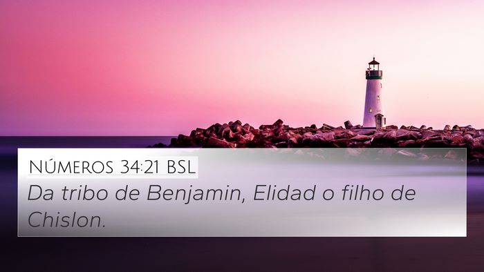 Números 34:21 BSL 4K Wallpaper - Da tribo de Benjamin, Elidad o filho de - 4K Wallpaper Bible Verse