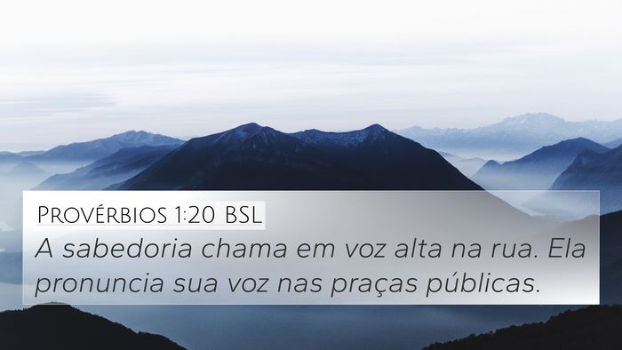 Provérbios 1:20 BSL Bible Verse Image