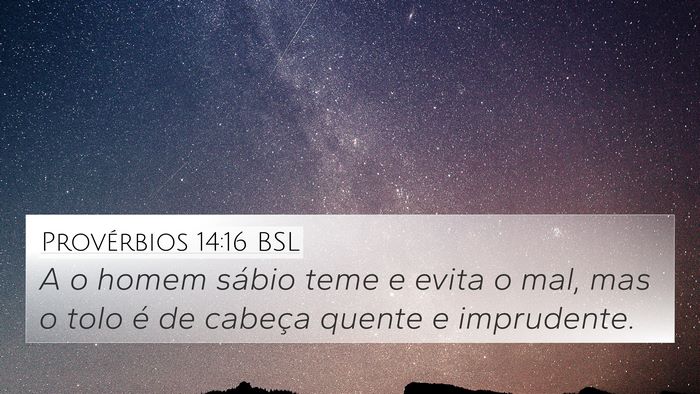 Provérbios 14:16 BSL Bible Verse Image