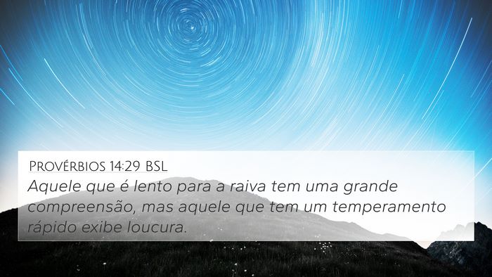 Provérbios 14:29 BSL Bible Verse Image