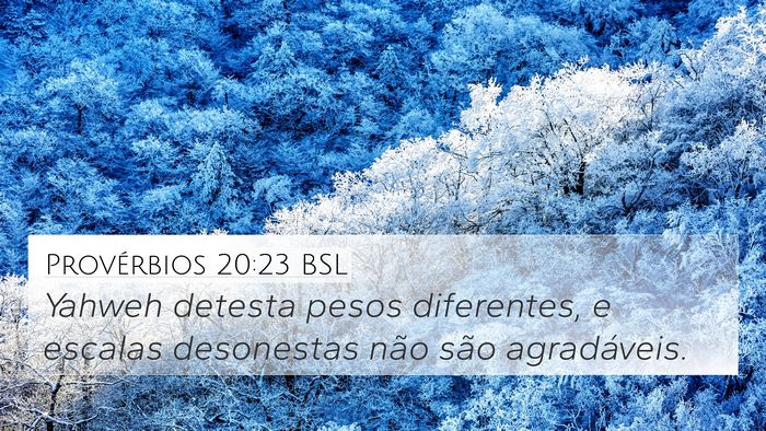 Provérbios 20:23 BSL Bible Verse Image