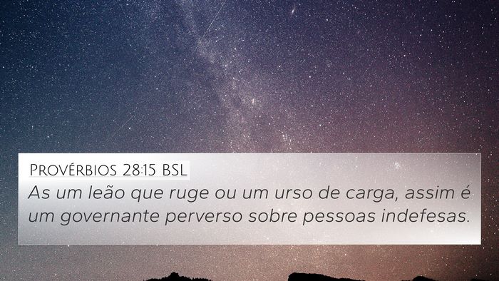 Provérbios 28:15 BSL Bible Verse Image
