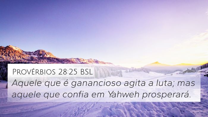 Provérbios 28:25 BSL Bible Verse Image