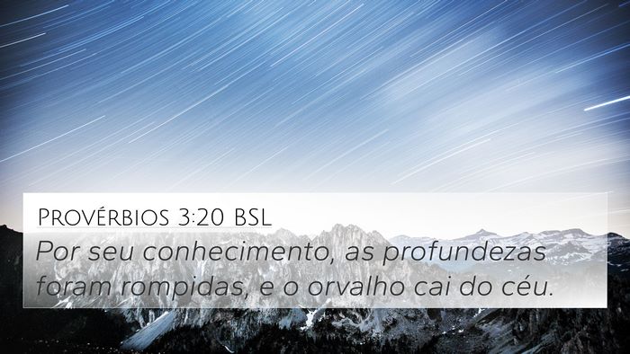 Provérbios 3:20 BSL Bible Verse Image