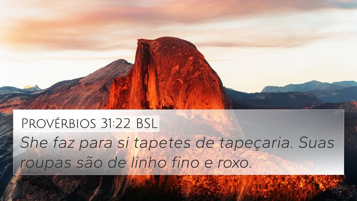 Provérbios 31:22 BSL Bible Verse Image