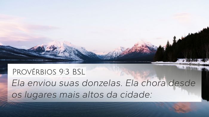 Provérbios 9:3 BSL Bible Verse Image