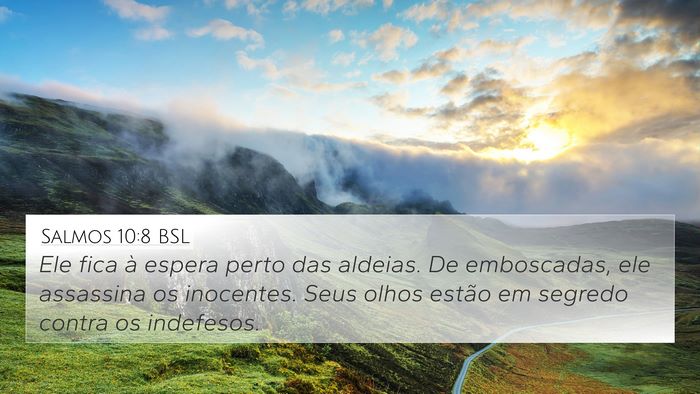 Salmos 10:8 BSL Bible Verse Image