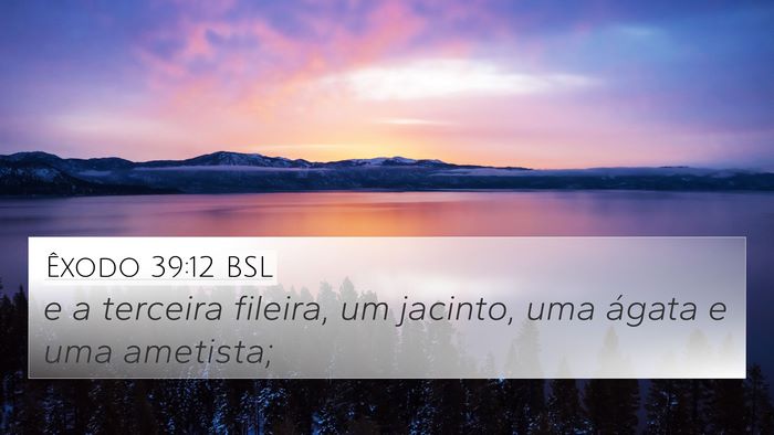 Êxodo 39:12 BSL 4K Wallpaper - e a terceira fileira, um jacinto, uma ágata e - 4K Wallpaper Bible Verse