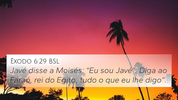 Êxodo 6:29 BSL Bible Verse Image