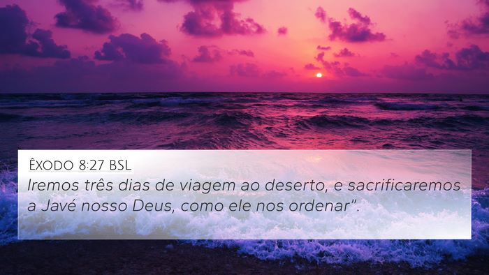 Êxodo 8:27 BSL 4K Wallpaper - Iremos três dias de viagem ao deserto, e - 4K Wallpaper Bible Verse