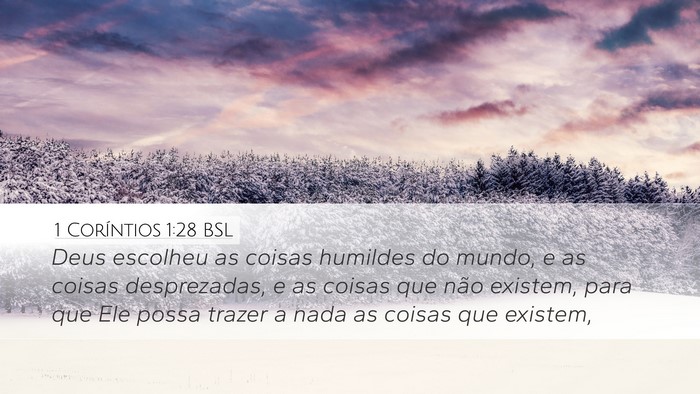 1 Coríntios 1:28 BSL Bible Verse Image