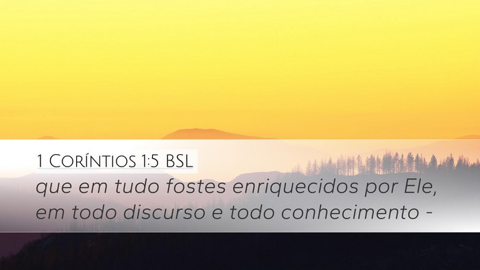 1 Coríntios 1:5 BSL Bible Verse Image