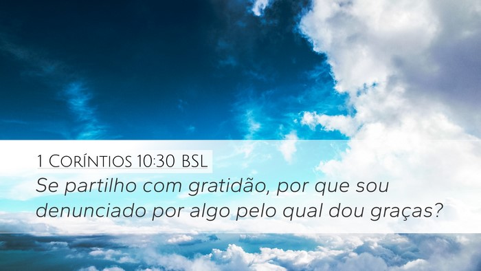 1 Coríntios 10:30 BSL Bible Verse Image