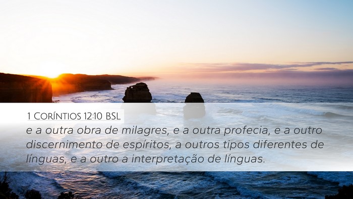 1 Coríntios 12:10 BSL Bible Verse Image
