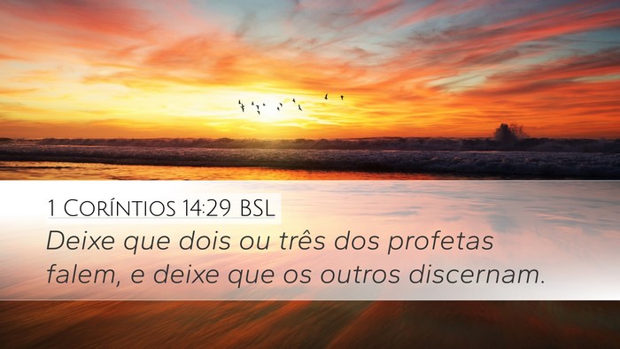 1 Coríntios 14:29 BSL Bible Verse Image