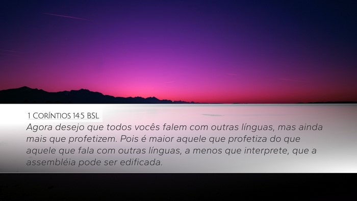 1 Coríntios 14:5 BSL Bible Verse Image