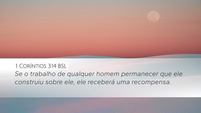 1 Coríntios 3:14 BSL Bible Verse Image