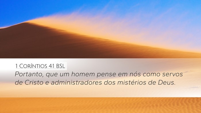 1 Coríntios 4:1 BSL Bible Verse Image