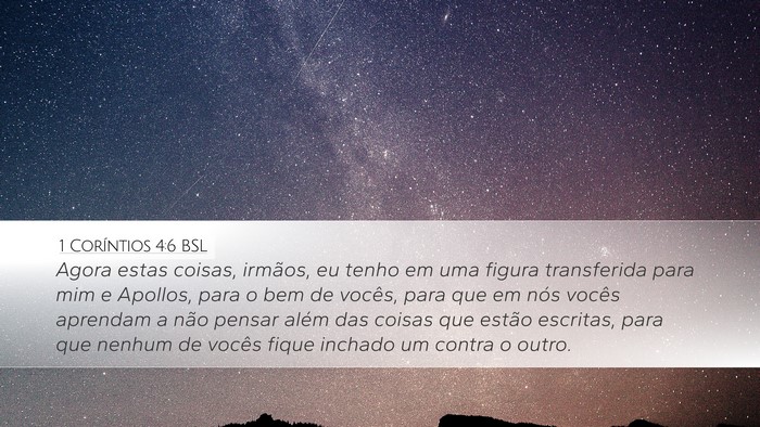 1 Coríntios 4:6 BSL Bible Verse Image