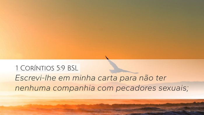 1 Coríntios 5:9 BSL Bible Verse Image