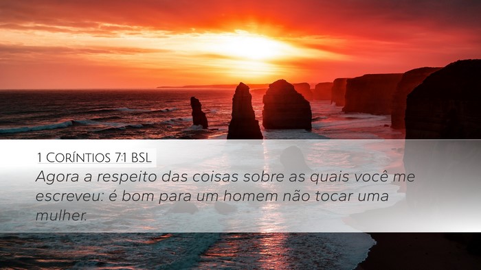 1 Coríntios 7:1 BSL Bible Verse Image