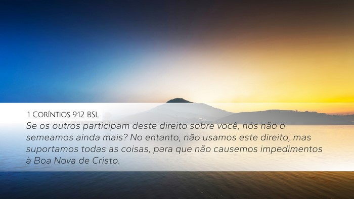 1 Coríntios 9:12 BSL Bible Verse Image