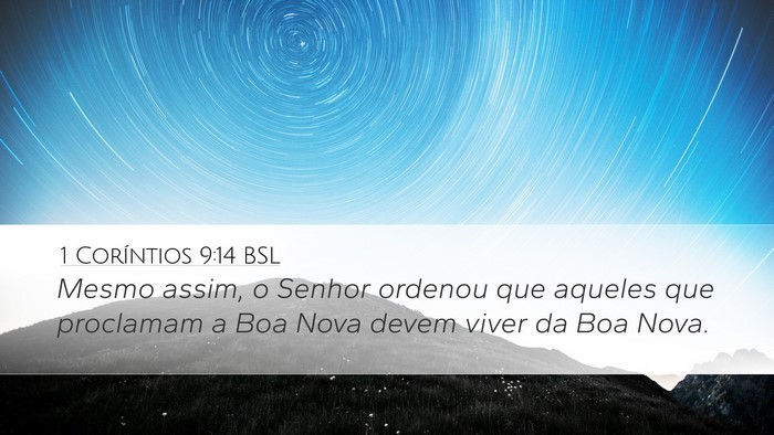 1 Coríntios 9:14 BSL Bible Verse Image