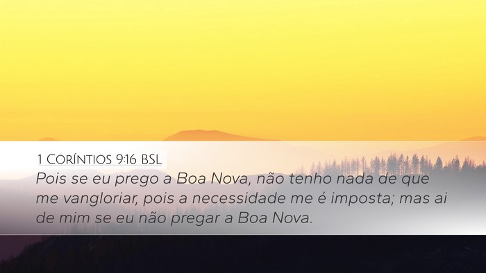 1 Coríntios 9:16 BSL Bible Verse Image