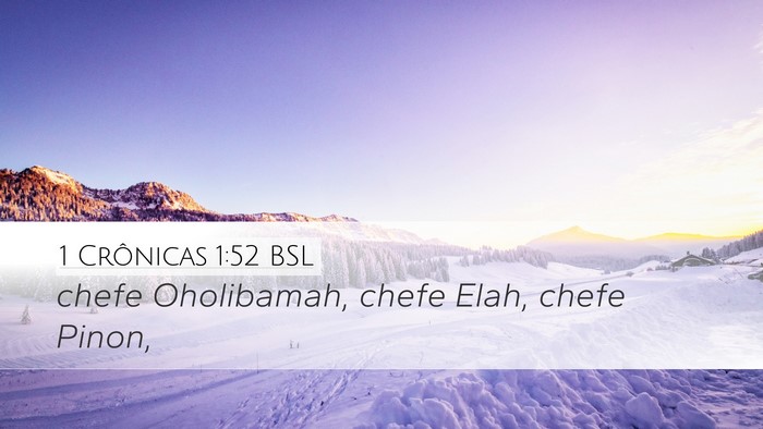 1 Crônicas 1:52 BSL Desktop Wallpaper - chefe Oholibamah, chefe Elah, chefe - Desktop Bible Verse Wallpaper