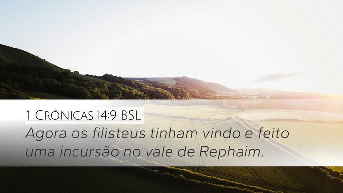 1 Crônicas 14:9 BSL Bible Verse Image