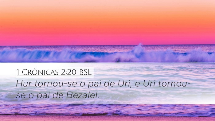 1 Crônicas 2:20 BSL Desktop Wallpaper - Hur tornou-se o pai de Uri, e Uri tornou-se o pai - Desktop Bible Verse Wallpaper