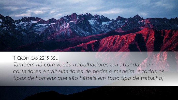1 Crônicas 22:15 BSL Bible Verse Image