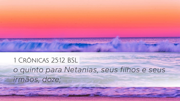 1 Crônicas 25:12 BSL Desktop Wallpaper - o quinto para Netanias, seus filhos e seus - Desktop Bible Verse Wallpaper