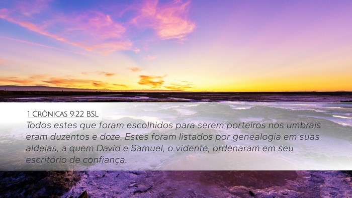 1 Crônicas 9:22 BSL Bible Verse Image