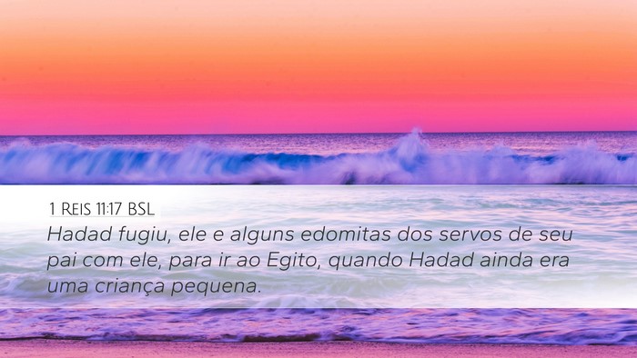 1 Reis 11:17 BSL Desktop Wallpaper - Hadad fugiu, ele e alguns edomitas dos servos de - Desktop Bible Verse Wallpaper