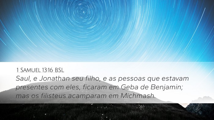 1 Samuel 13:16 BSL Bible Verse Image