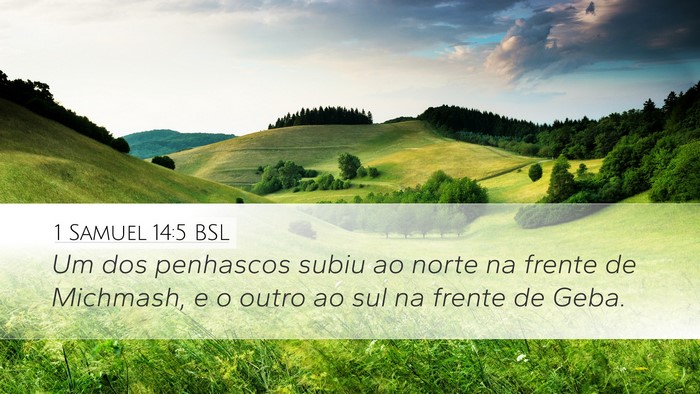 1 Samuel 14:5 BSL Bible Verse Image