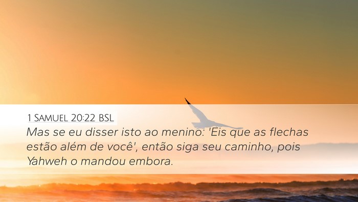 1 Samuel 20:22 BSL Desktop Wallpaper - Mas se eu disser isto ao menino: 'Eis que as - Desktop Bible Verse Wallpaper