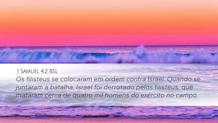 1 Samuel 4:2 BSL Desktop Wallpaper - Os filisteus se colocaram em ordem contra Israel. - Desktop Bible Verse Wallpaper