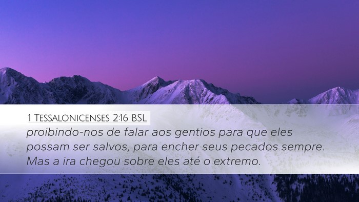 1 Tessalonicenses 2:16 BSL Bible Verse Image